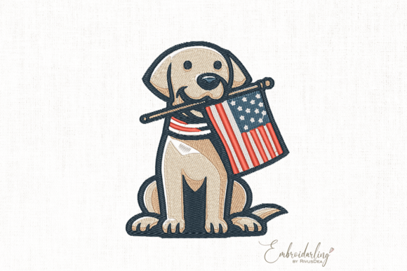 Patriotic Dog Embroidery File Review for Apparel